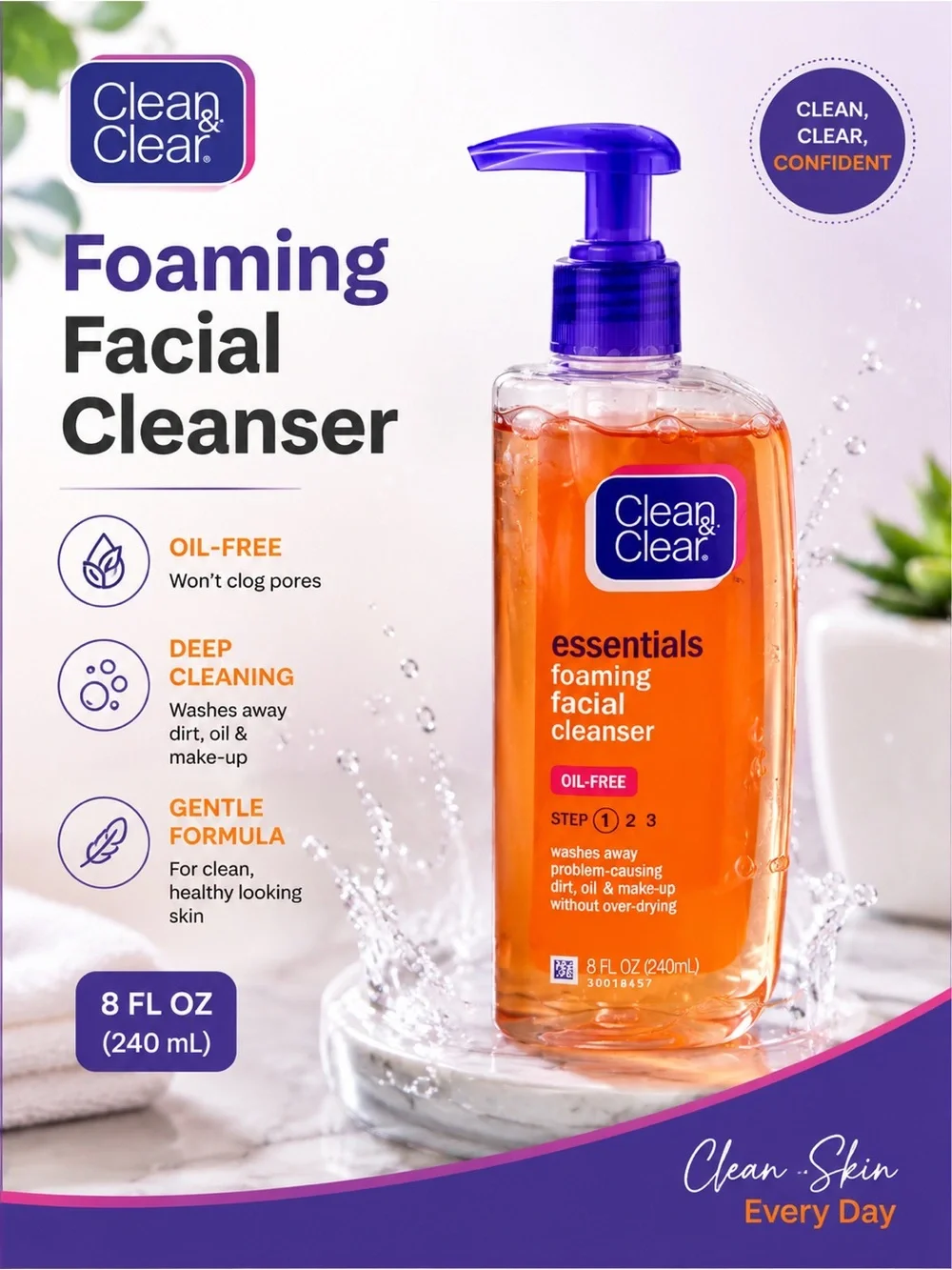 Clean & Clear Essentials Foaming Facial Cleanser — Orange
